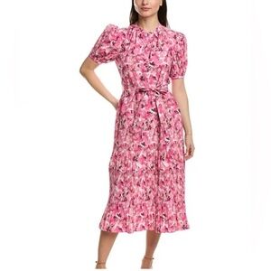 Derek Lam NWT 10 Crosby Berry Multi Alexandra Puff Sleeve Shirtdress, Sz 8